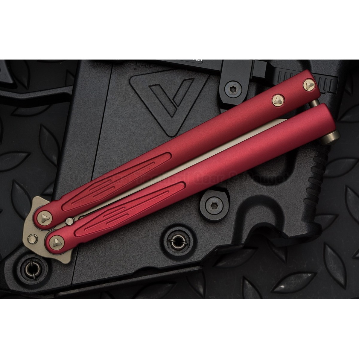 มีดบาลิซอง Microtech Tachyon III Balisong Butterfly Red (4.5" Bronze) 173-14RD