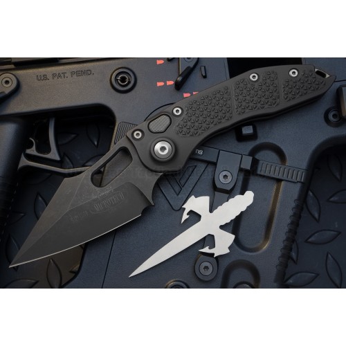 มีดออโตเมติค (Side opening) มีดออโต้ Microtech Stitch Automatic Knife Black (3.75" Apocalyptic DLC),169-1DLC