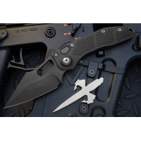 มีดออโตเมติค (Side opening) มีดออโต้ Microtech Stitch Automatic Knife Black (3.75" Apocalyptic DLC),169-1DLC