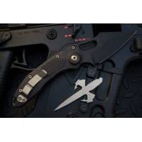 มีดออโตเมติค (Side opening) มีดออโต้ Microtech Stitch Automatic Knife Black (3.75" Apocalyptic DLC),169-1DLC