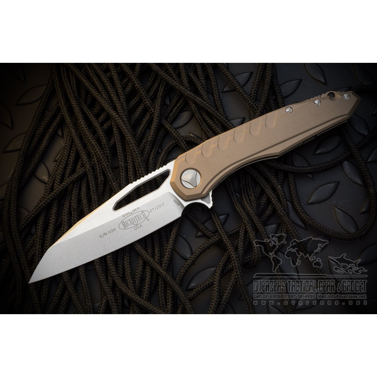 มีดพับ Microtech Sigil MK6 Frame Lock Tan Stonewash (196-10TA)