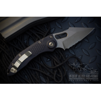 มีดออโตเมติค (Side opening) Microtech Stitch Automatic Knife Black (3.75" Bronze Partial Serrate Apocalyptic),169-14