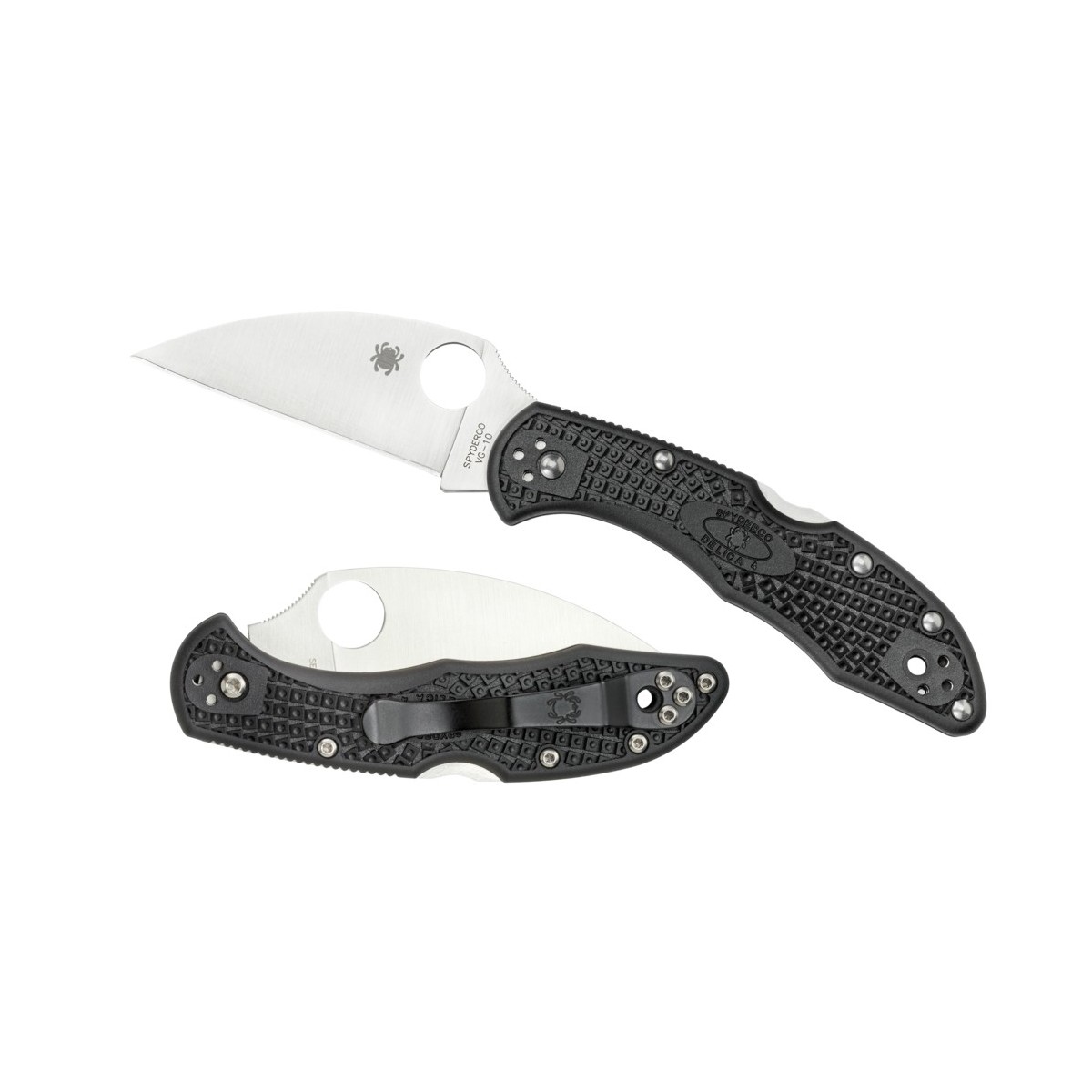 มีดพับ Spyderco Delica 4 Wharncliffe Knife Lightweight Black FRN (2.8" Satin),C11FPWCBK