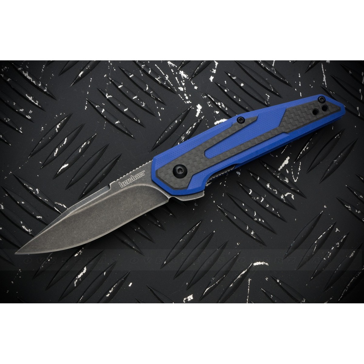 มีดพับ Kershaw Anso Fraxion Liner Lock Knife Carbon Fiber/Blue G-10 (2.75" BlackWash) 1160BLUBW