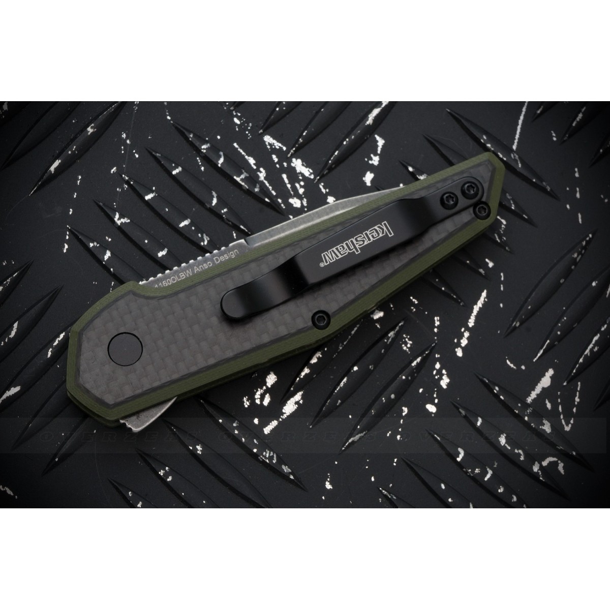 มีดพับ Kershaw Anso Fraxion Liner Lock Knife Carbon Fiber/OD Green G-10 (2.75" BlackWash) 1160OLBW