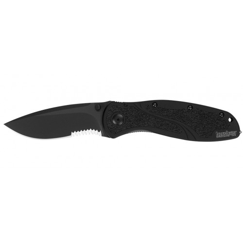 มีดพับ Kershaw Blur Assisted Opening Knife Black (3.375" Black Serr),1670GBBLKST