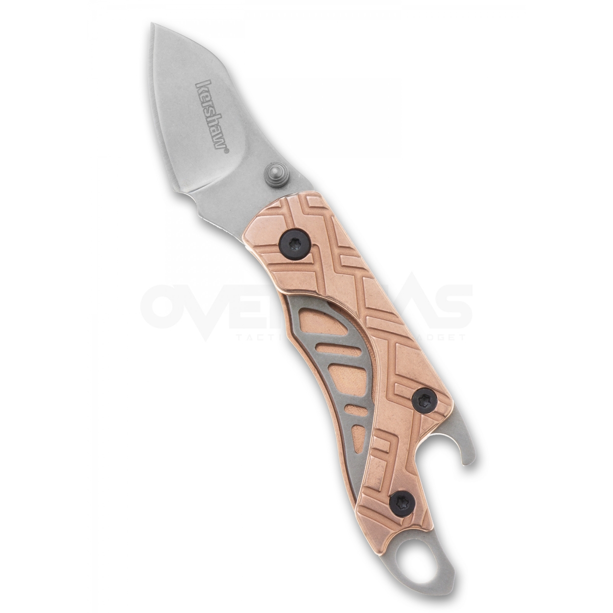 Kershaw Copper Cinder Keychain Knife Bottle Opener (1.4" 3Cr13Mov Stonewash),1025CU