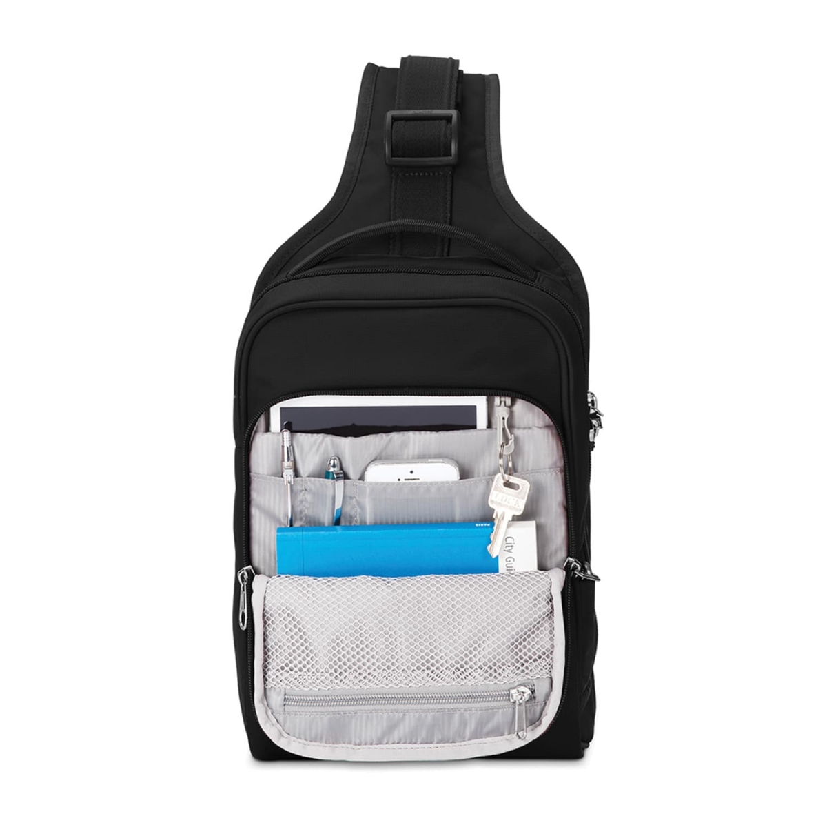 Pacsafe Metrosafe LS150 Black anti theft cross body sling back 30415100