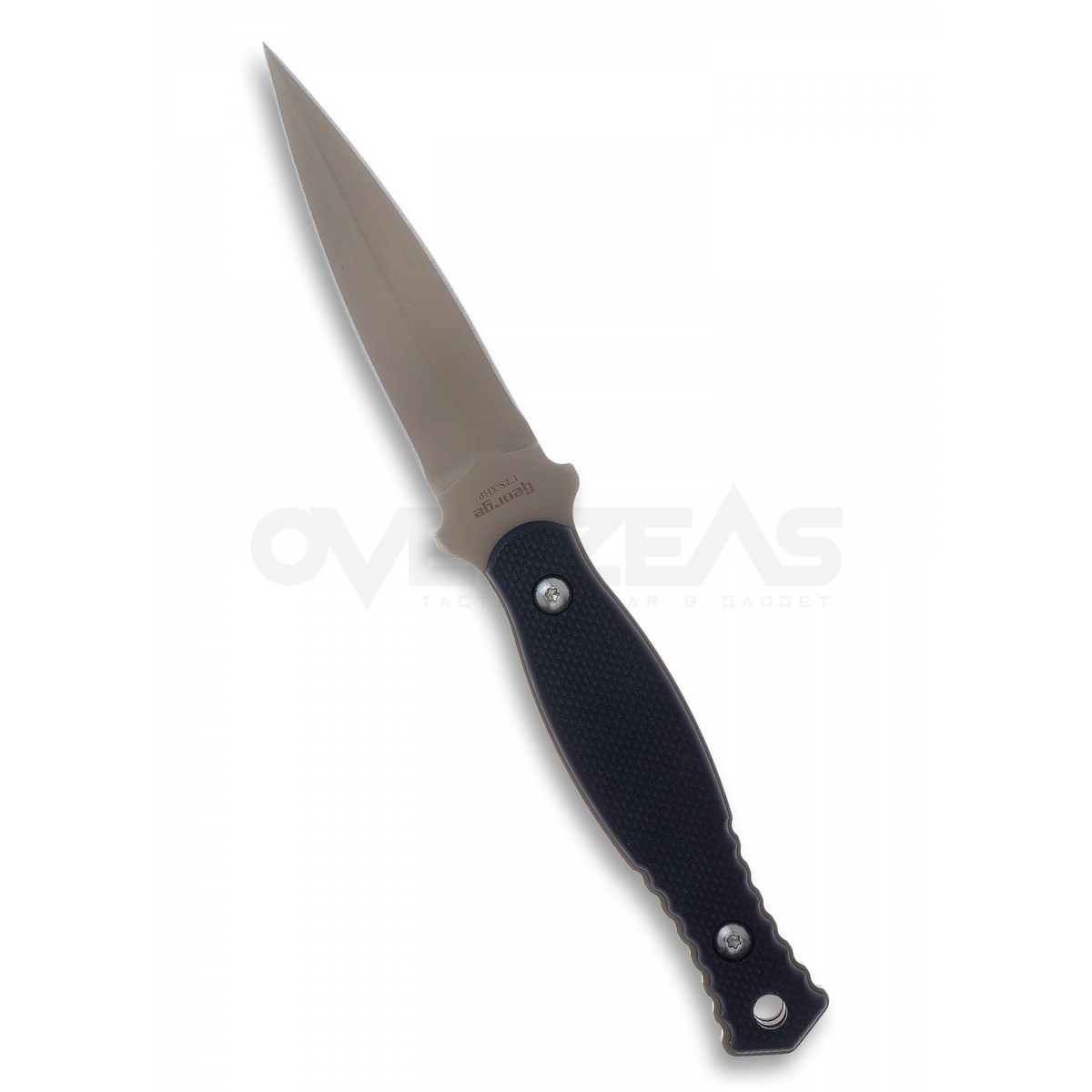 มีดใบตาย Les George GALVO Fixed Blade Black G-10 Leather Sheath (CTS-XHP 3.75" FDE),GALVO-FDE