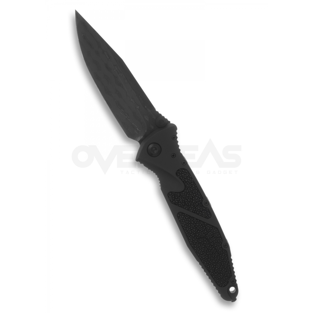 Marfione Custom Socom Elite Manual Knife Ray Skin Inlay (4" DLC Razorwire Damascus),360-MCK-SERW-DLC