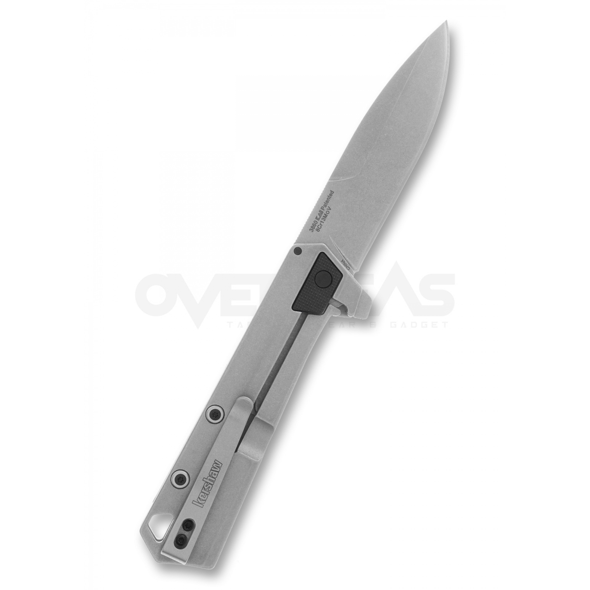 Kershaw Oblivion Assisted Opening Flipper Knife Black GFN (8Cr13Mov 3.5" Stonewash),3860