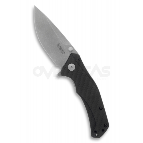Kershaw Knockout Assisted Opening Knife Carbon Fiber (M390 3.25" Stonewash ),1870CFM390 *SPRINT RUN*