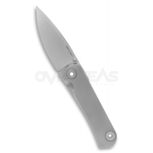 Real Steel Phasma Poltergeist Works Designs SS Handle SS Frame Lock (D2 3.3" Stonewash),9223