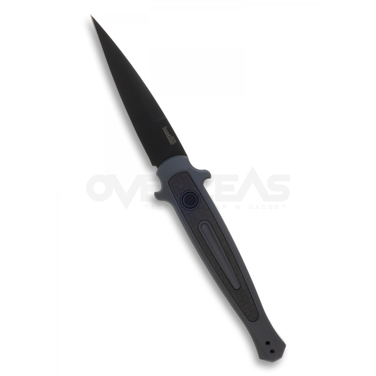 Kershaw Launch 8 Stiletto Automatic Knife Gray/CF (CPM-154 3.5" Black),7150GRYBLK