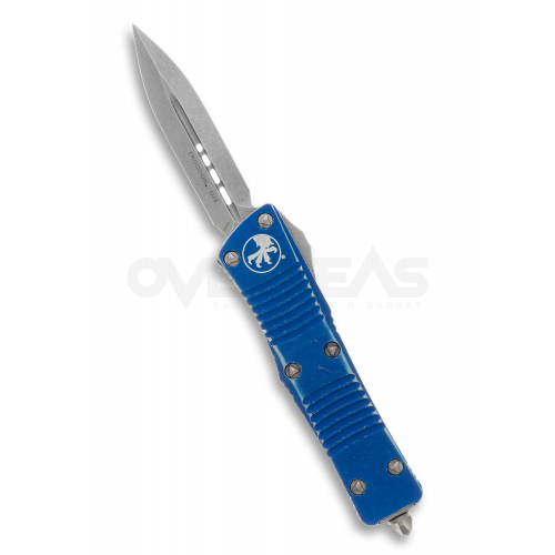 Microtech Troodon D/E OTF Automatic Knife Distressed Blue (CTS-204P 3.0" Apocalyptic),138-10DBL