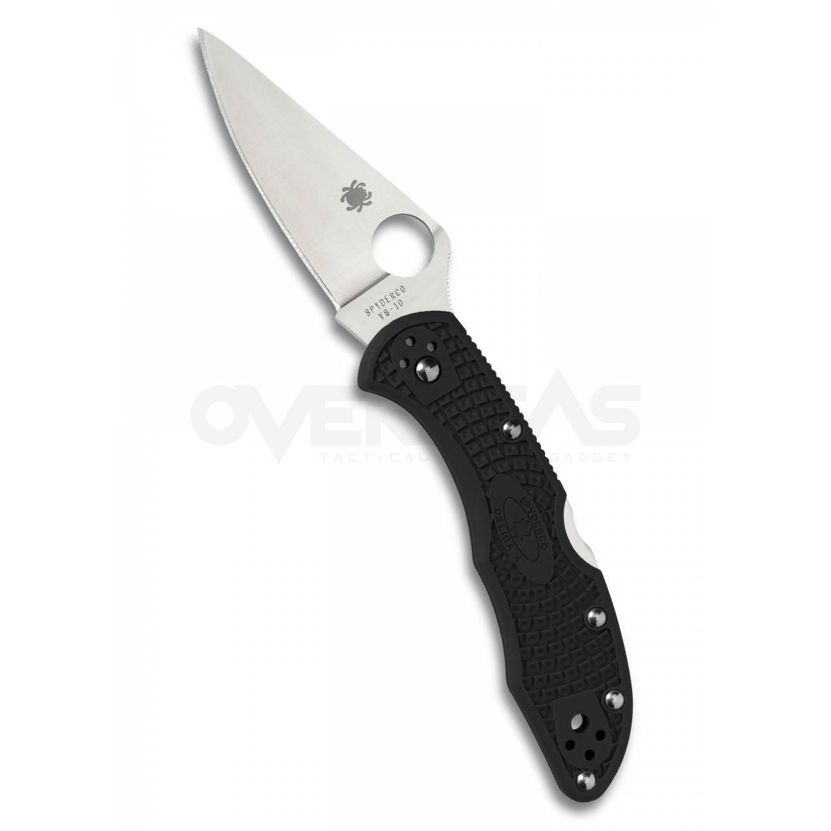 Spyderco Delica4 Flat Ground Black FRN (VG10 2-7/8" Satin Plain),C11FPBK