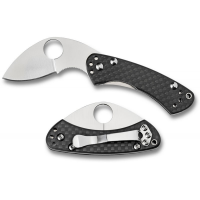 Spyderco Balance Folding Knife 1-15/16" VG10 Plain Blade, Carbon Fiber Handles