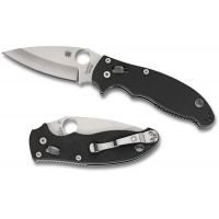 Spyderco Manix2 Folding Knife 3-3/8" Satin Plain Blade, G10 Handles