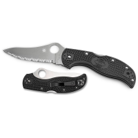 Spyderco Stretch Folding Knife 3-1/2" VG10 Serrated Blade, FRN Handles