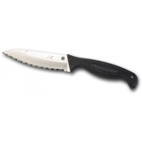 Spyderco Black Aqua SALT Fixed 4-11/16" H1 Steel Serrated Edge with Sheath