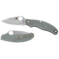 Spyderco UK Penknife 3" Plain Leaf Blade, Blue FRN Handles