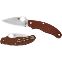 Spyderco UK Penknife 3" Plain Leaf Blade, Blue FRN Handles