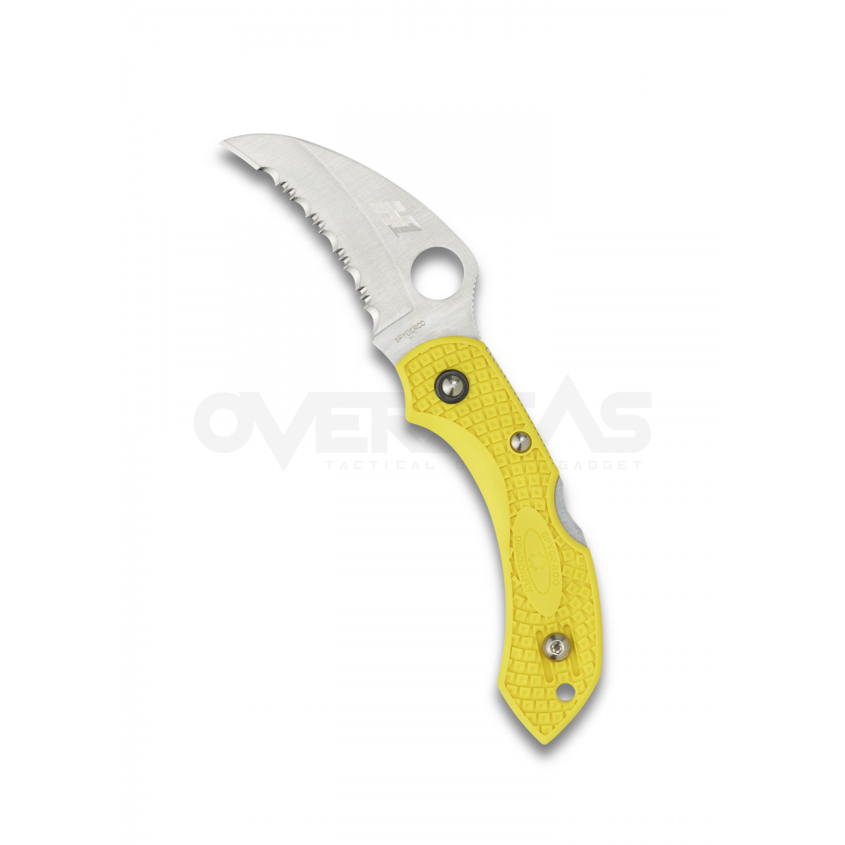 Spyderco Dragonfly 2 Hawkbill Salt Knife Yellow FRN (H1 2.3" Satin Serr),C28SYL2HB