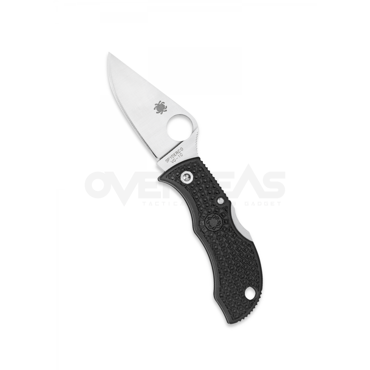 มีดพับสำหรับห้อยพวงกุญแจ Spyderco ManBug Lightweight Black FRN (VG-10 1.95" Satin),MBKP