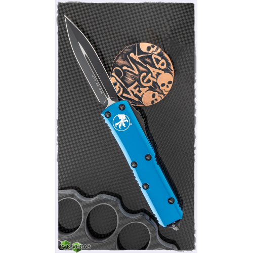 Microtech UTX-85 D/E OTF Automatic Knife CC Blue (M390 3.125" Black),232-1BL