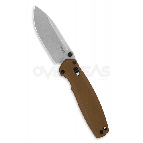 มีดพับ Kershaw Broadside DuraLock Knife Brown G-10 (D2 3.5" Stonewash),2052