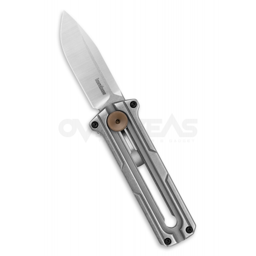 มีดพับกลไกแบบพิเศษ Kershaw Cybernet Manual Sliding Button Lock OTF Knife Steel (D2 2.4" Satin),2046