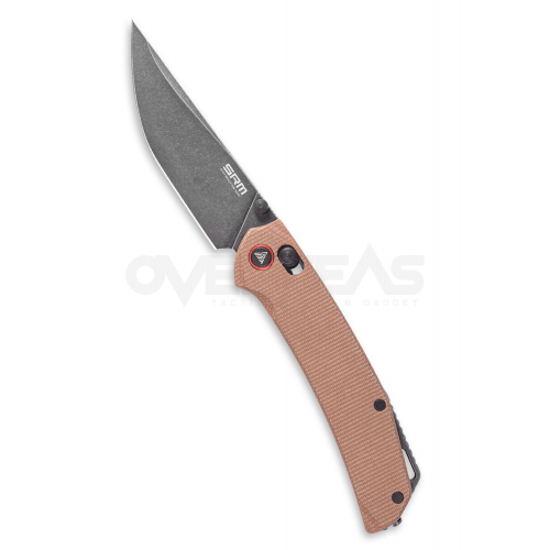 มีดพับ SRM Asika Ambi Lock Knife Earth Brown Micarta (14C28N 3.4" Blackwash),411L-MN