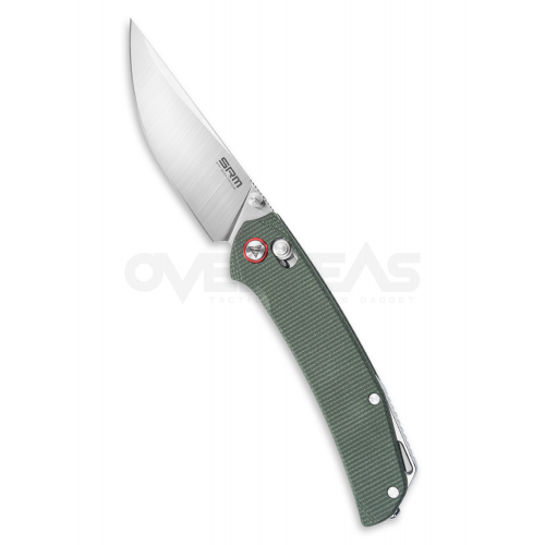 มีดพับ SRM Asika Ambi Lock Knife Green Micarta (14C28N 3.4" Blackwash),411L-MG