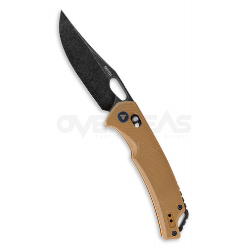 SRM Retreiver Ambi Lock Tan G-10 (D2 3.5" Blackwash),9201-GW