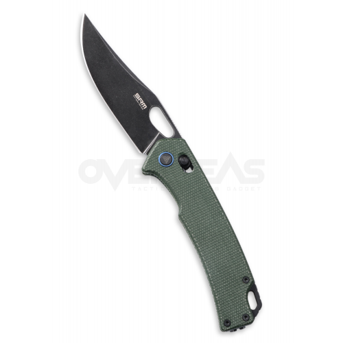 มีดพับ SRM Retreiver Ambi Lock OD Green Micarta (10Cr15CoMoV 3.5" Blackwash),9203-MG2