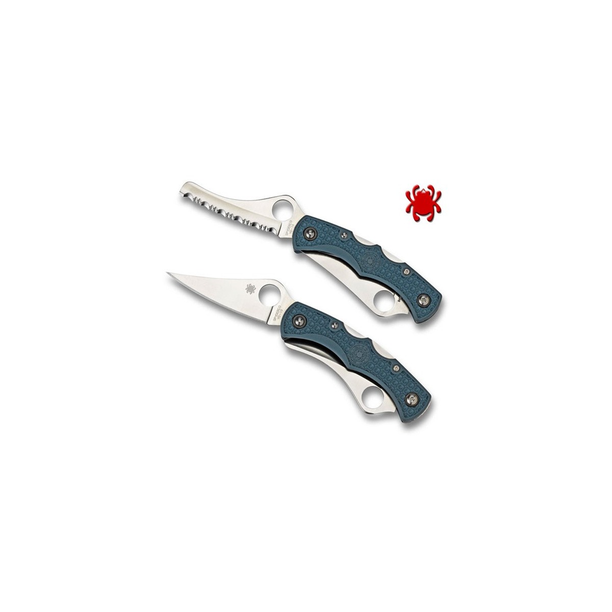 มีดพับ Spyderco Dyad Jr. C39P&SBG - Dual Blade Folder - Plain Clip-Point & Serrated Sheepsfoot Blade - SPRINT RUN -