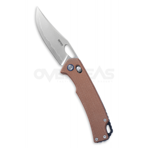 มีดพับ SRM Retreiver Ambi Lock Brown Micarta (Laminated 140Cr Steel 3.5" Beadblast),9203-MN2