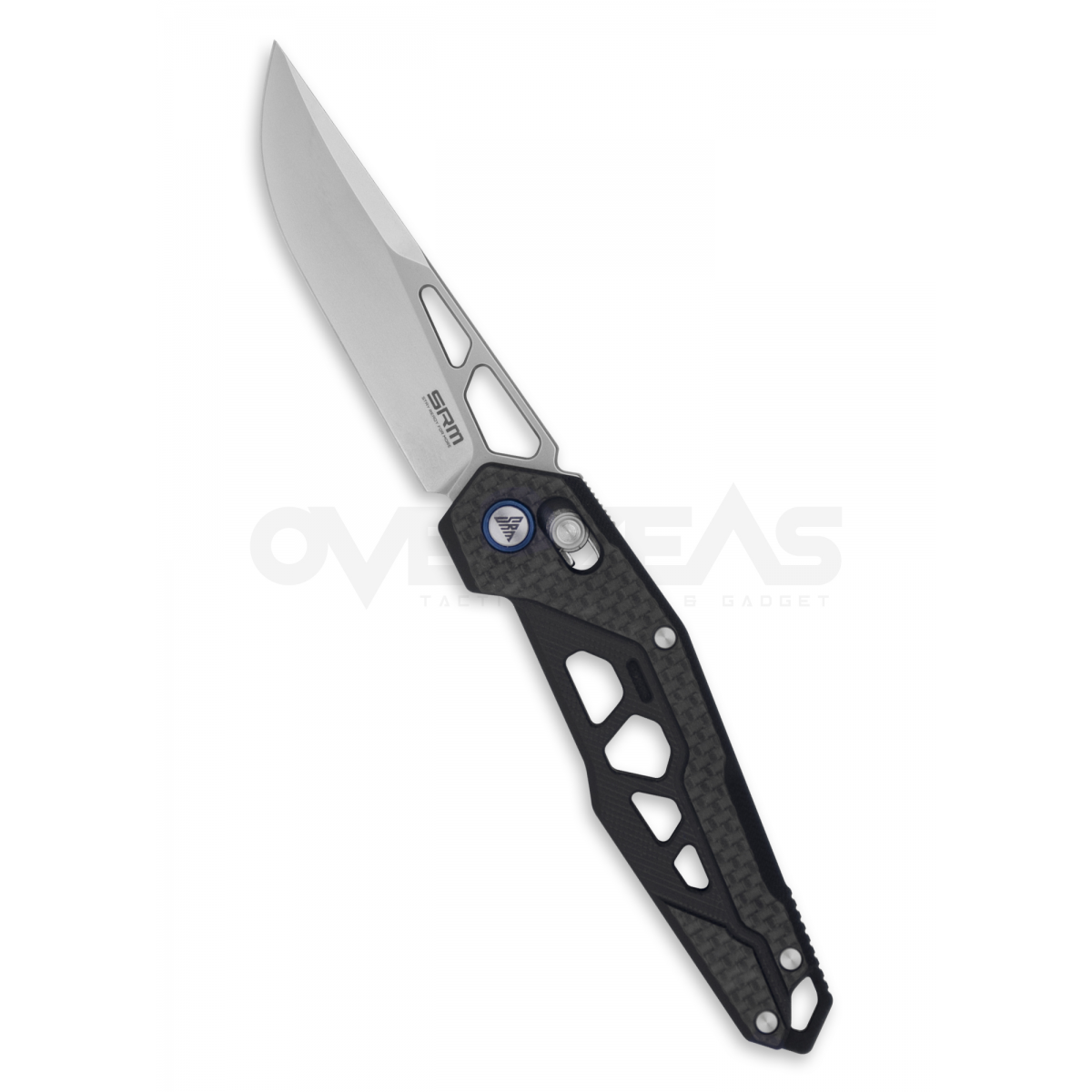 มีดพับ SRM Mecha Ambi Lock G-10/CF Overlay Handle (D2 3.3" Beadblast),9225-KB