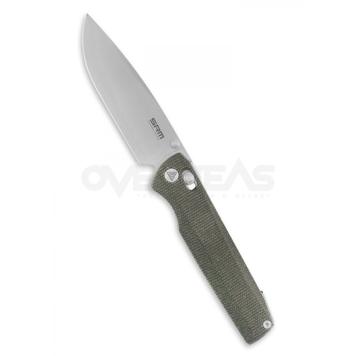 มีดพับ SRM Terrier Ambi Lock Green Micarta (Laminated 140Cr Steel 3.5" Beadblast),258L-MG2