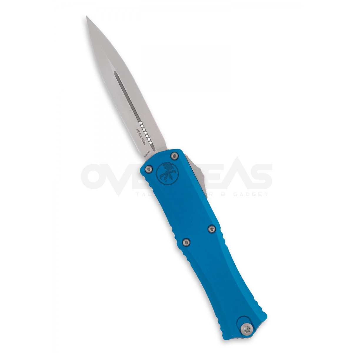Microtech Hera II Mini D/E Blue Aluminum (M390MK 3.0" Stonewash),1702M-10BL