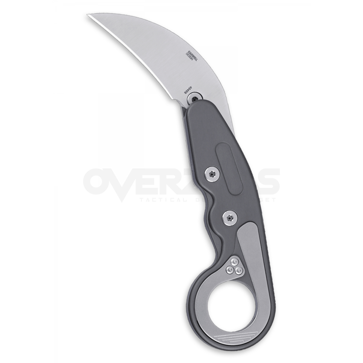 มีดพับคาร้มบิท CRKT Provoke Kinematic Morphing Karambit Folding Knife Silver Aluminum (D2 2.4" Black),4040S