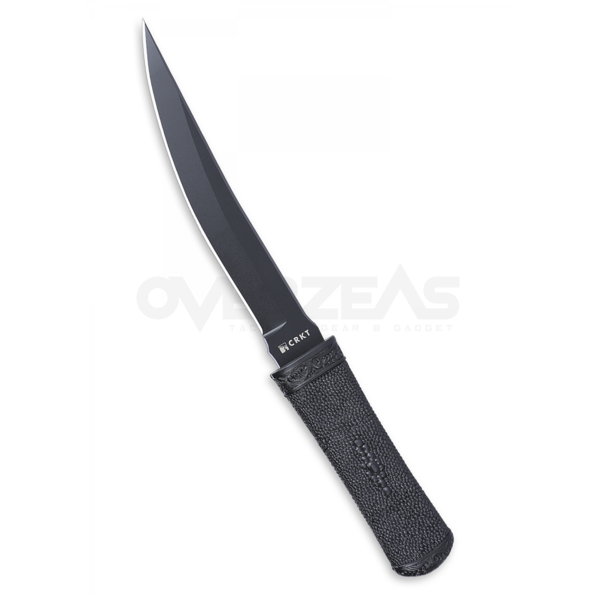 มีดใบตาย CRKT Hissatsu Black Fixed Blade Knife (440A 7.13" Black),2907K