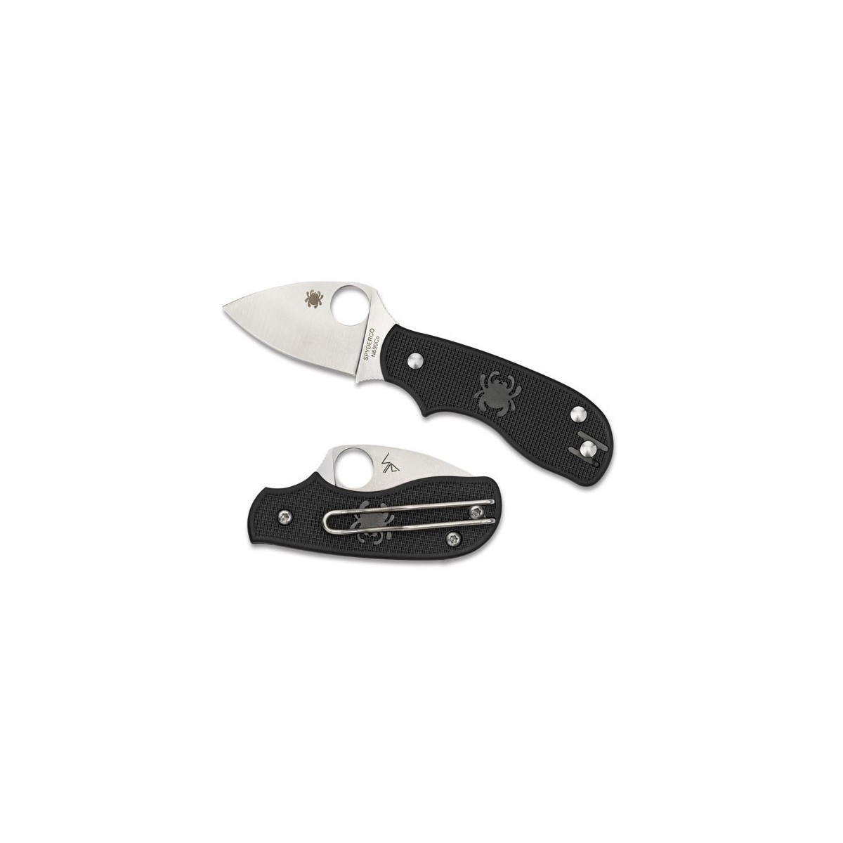 มีดพับ Spyderco C154PBK Squeak Folding Knife 2" Plain N690CO Blade, Black FRN Handles
