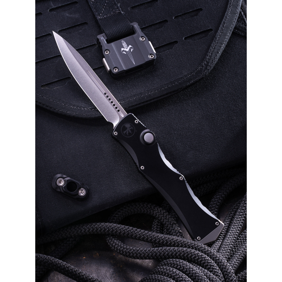 Microtech Halo IV S/E OTF Automatic Knife Black (M390MK 3.85" Stonewash),1150-10MS1